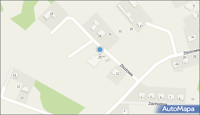 Kruszyn, Zbożowa, 23, mapa Kruszyn