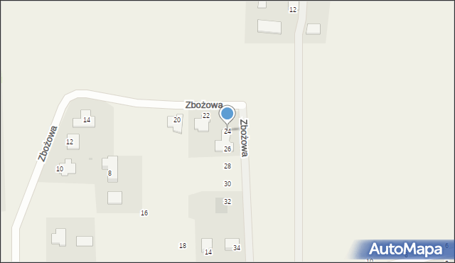 Kruszyn Krajeński, Zbożowa, 24, mapa Kruszyn Krajeński