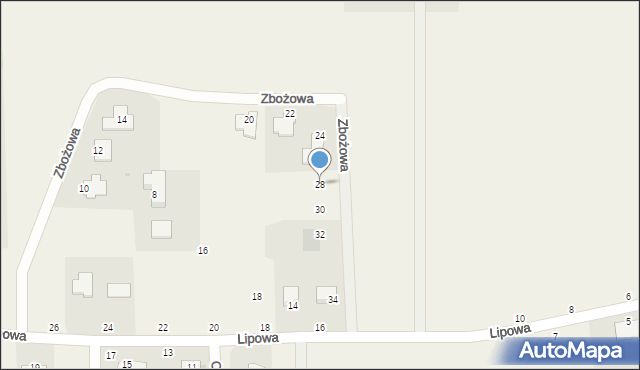 Kruszyn Krajeński, Zbożowa, 28, mapa Kruszyn Krajeński