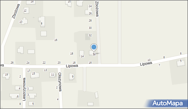 Kruszyn Krajeński, Zbożowa, 34, mapa Kruszyn Krajeński