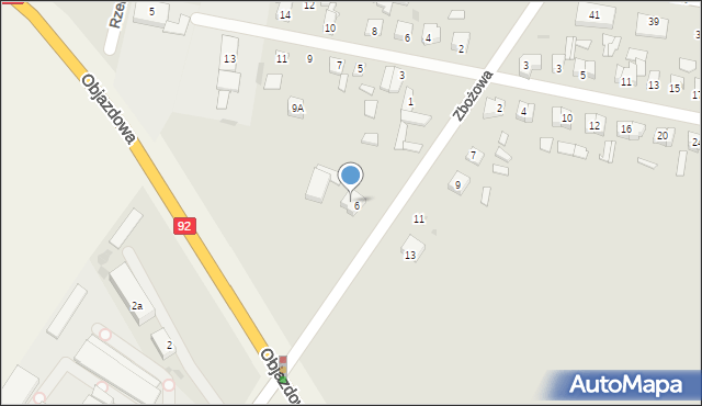 Kutno, Zbożowa, 6A, mapa Kutno