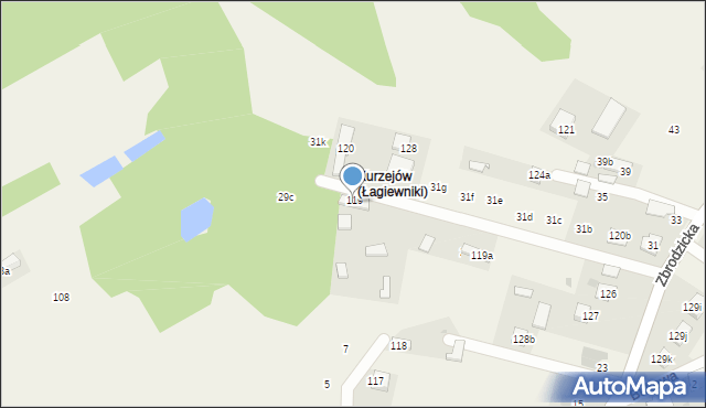 Łagiewniki, Zbrodzicka, 29b, mapa Łagiewniki