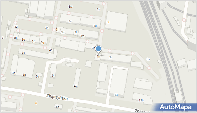 Łódź, Zbąszyńska, 3p, mapa Łodzi