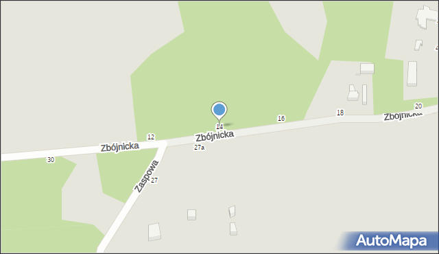 Łódź, Zbójnicka, 14, mapa Łodzi