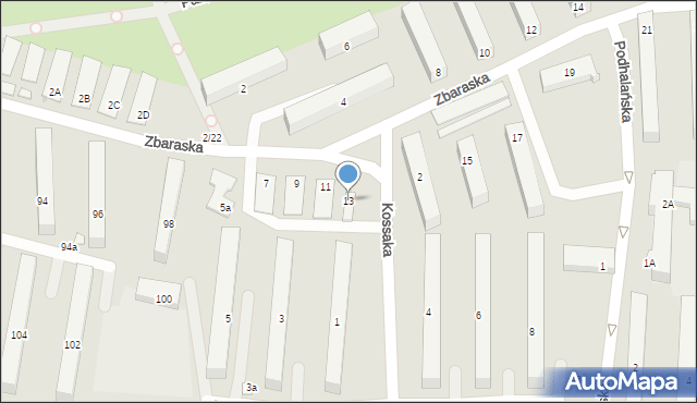 Łódź, Zbaraska, 13, mapa Łodzi