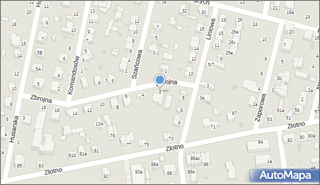 Łódź, Zbrojna, 2, mapa Łodzi