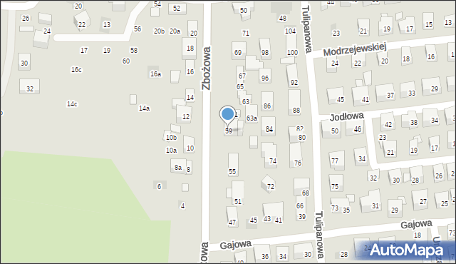 Lublin, Zbożowa, 59, mapa Lublina