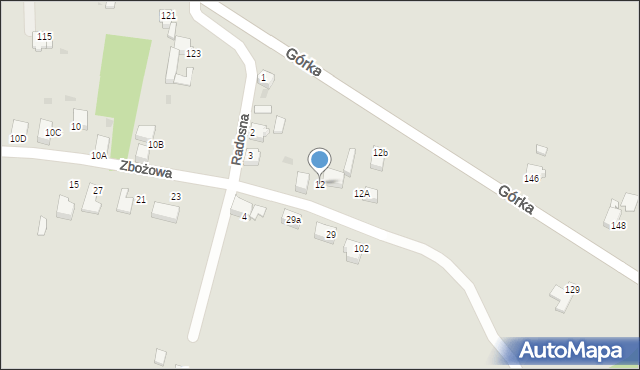 Mikołów, Zbożowa, 12, mapa Mikołów