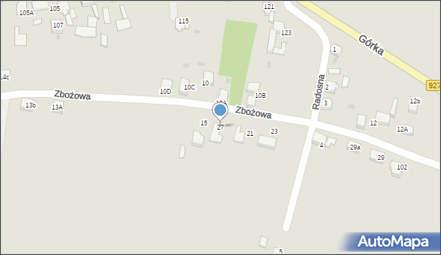 Mikołów, Zbożowa, 27, mapa Mikołów