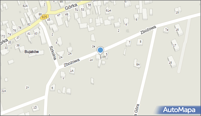 Mikołów, Zbożowa, 3, mapa Mikołów