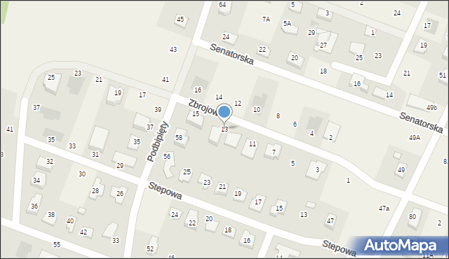 Nowe Gulczewo, Zbrojowa, 13, mapa Nowe Gulczewo