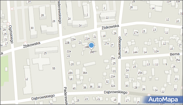 Piastów, Żbikowska, 19C, mapa Piastów