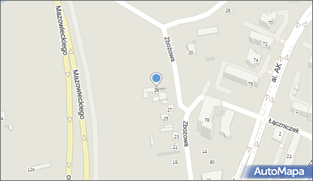 Płock, Zbożowa, 29, mapa Płock