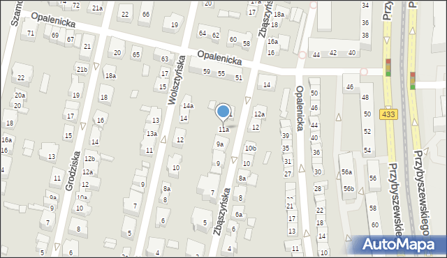 Poznań, Zbąszyńska, 11a, mapa Poznania