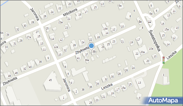 Poznań, Zbyłowita, 35, mapa Poznania