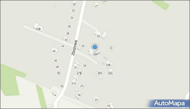 Radom, Zbożowa, 33A, mapa Radomia