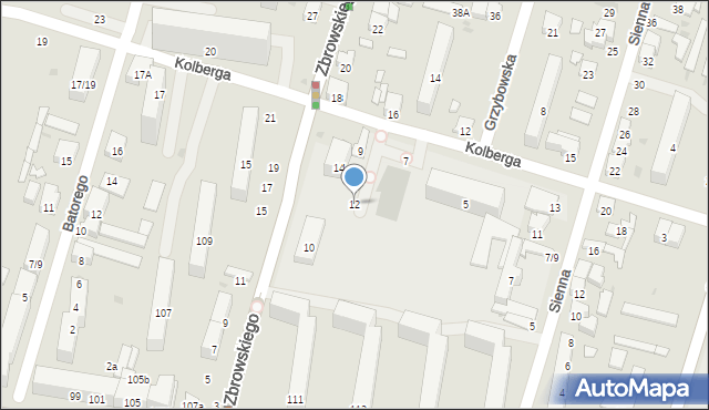 Radom, Zbrowskiego Stanisława, 12, mapa Radomia