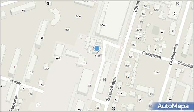 Radom, Zbrowskiego Stanisława, 61D, mapa Radomia