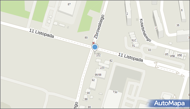 Radom, Zbrowskiego Stanisława, 102, mapa Radomia