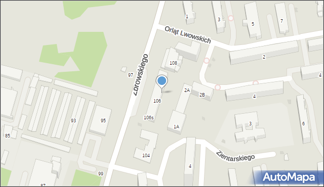 Radom, Zbrowskiego Stanisława, 106p, mapa Radomia