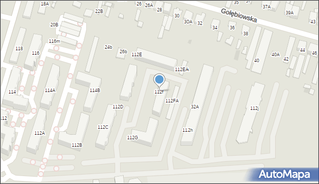 Radom, Zbrowskiego Stanisława, 112f, mapa Radomia