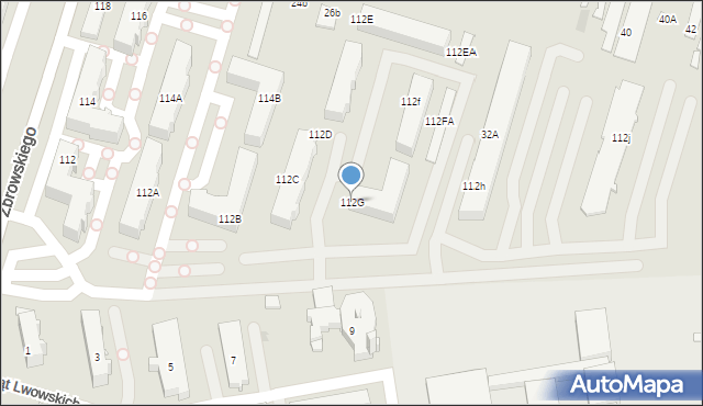 Radom, Zbrowskiego Stanisława, 112G, mapa Radomia