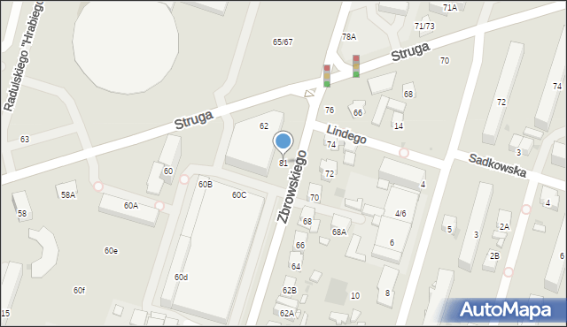 Radom, Zbrowskiego Stanisława, 81, mapa Radomia