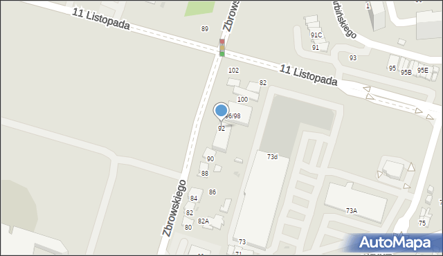 Radom, Zbrowskiego Stanisława, 92, mapa Radomia