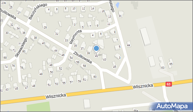 Radzyń Podlaski, Zbulitowska, 41, mapa Radzyń Podlaski