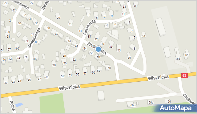 Radzyń Podlaski, Zbulitowska, 58, mapa Radzyń Podlaski