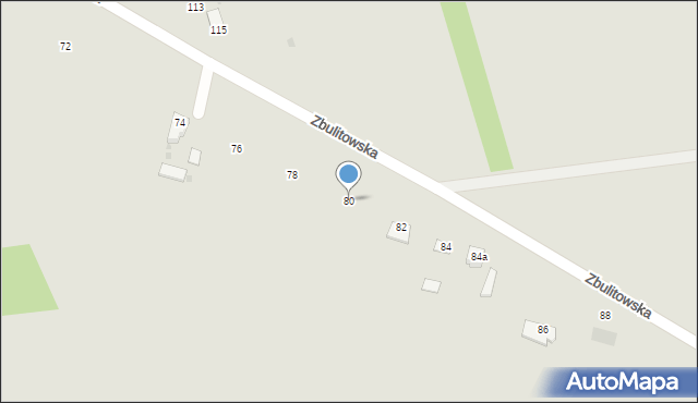 Radzyń Podlaski, Zbulitowska, 80, mapa Radzyń Podlaski