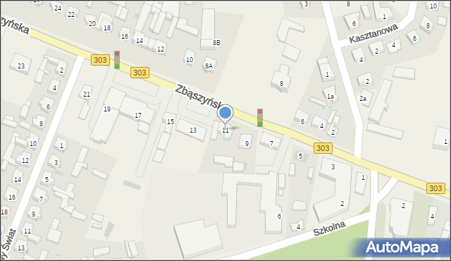 Siedlec, Zbąszyńska, 11, mapa Siedlec