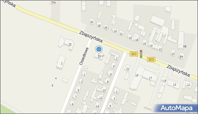 Siedlec, Zbąszyńska, 23, mapa Siedlec