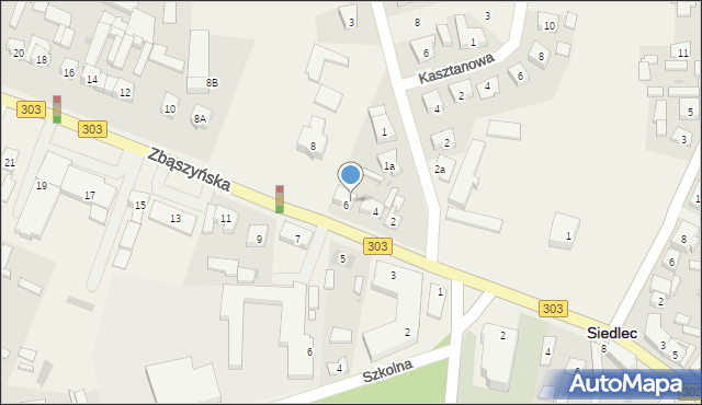 Siedlec, Zbąszyńska, 6b, mapa Siedlec