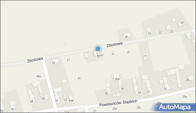 Skoroszyce, Zbożowa, 23, mapa Skoroszyce
