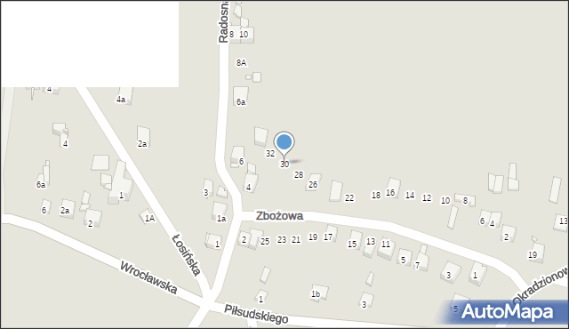 Sławków, Zbożowa, 30, mapa Sławków