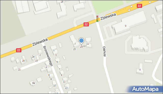 Starogard Gdański, Zblewska, 13, mapa Starogard Gdański