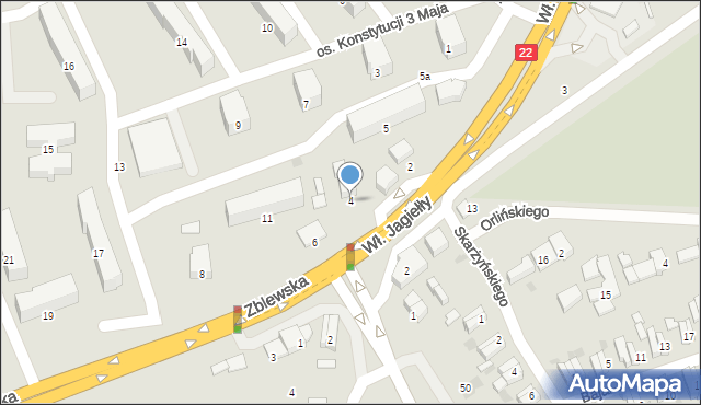 Starogard Gdański, Zblewska, 4, mapa Starogard Gdański