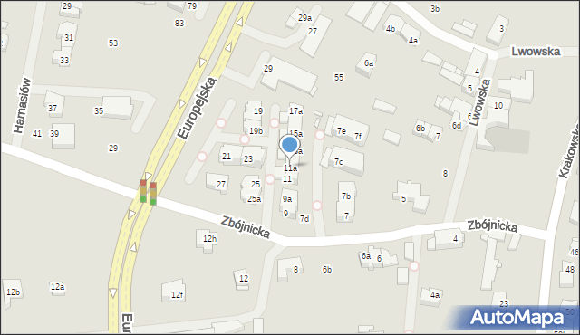 Szczecin, Zbójnicka, 11a, mapa Szczecina