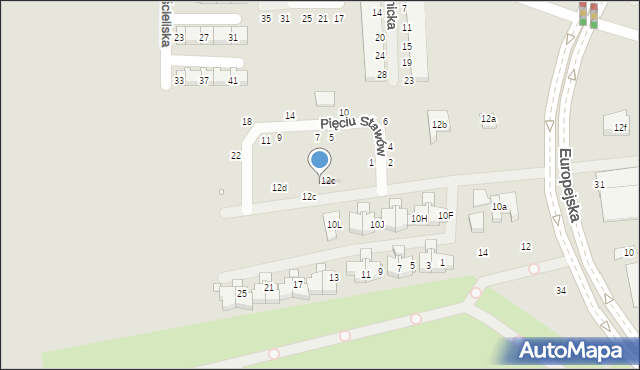 Szczecin, Zbójnicka, 12CA, mapa Szczecina