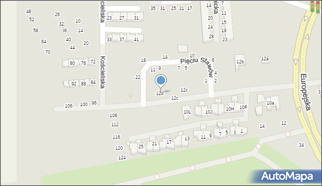 Szczecin, Zbójnicka, 12D, mapa Szczecina