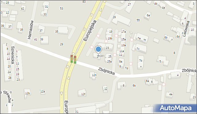 Szczecin, Zbójnicka, 27, mapa Szczecina
