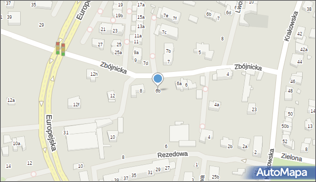 Szczecin, Zbójnicka, 6b, mapa Szczecina