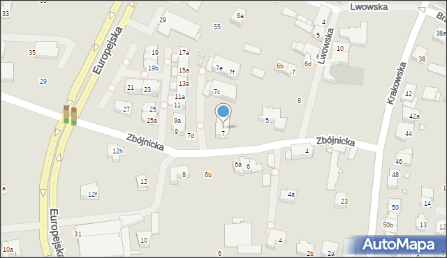 Szczecin, Zbójnicka, 7a, mapa Szczecina