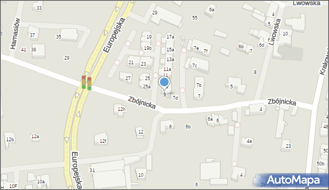 Szczecin, Zbójnicka, 9, mapa Szczecina