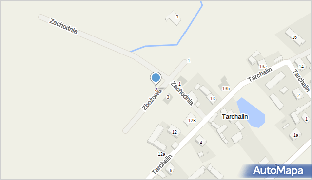 Tarchalin, Zbożowa, 4, mapa Tarchalin