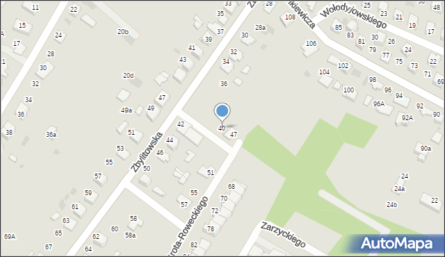 Tarnów, Zbylitowska, 40, mapa Tarnów