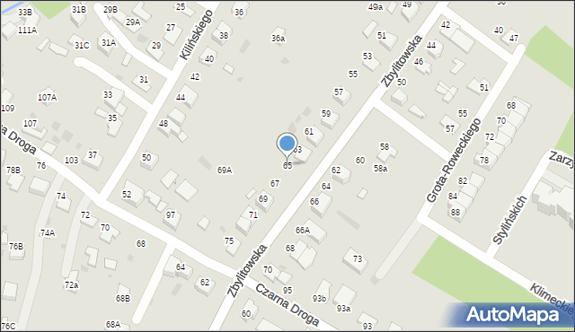 Tarnów, Zbylitowska, 65, mapa Tarnów