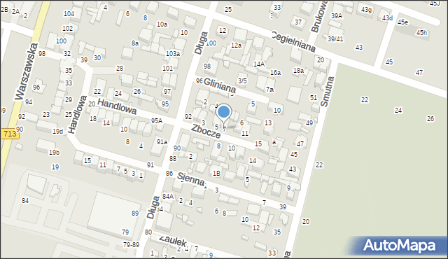 Tomaszów Mazowiecki, Zbocze, 7, mapa Tomaszów Mazowiecki