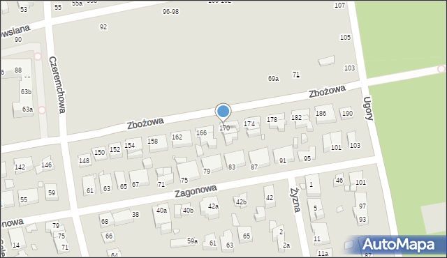 Toruń, Zbożowa, 170, mapa Torunia